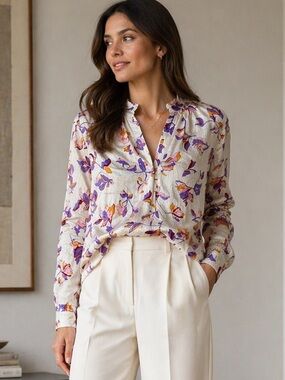 NWT Zadig & Voltaire Silk Blend Floral Blouse